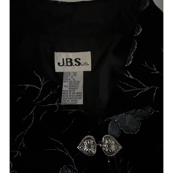 JBS LTD women’s Velvet Black Jacket Size XL Long Sleeve winter Holiday party - Picture 9 of 10
